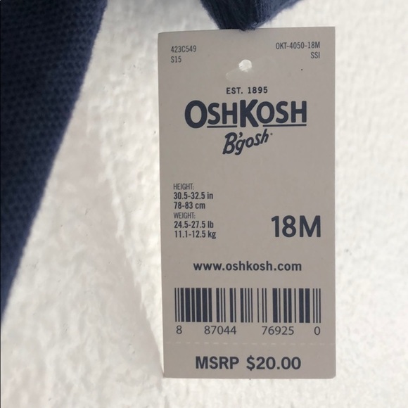 NWT OshKosh B’Gosh Navy Polo Onesie - Picture 4 of 5